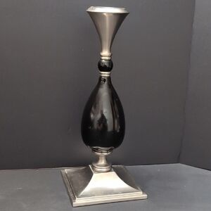 Vintage Partylite Elegant Black and Silver Candle Holder.